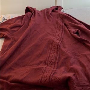 Red turtleneck sweater